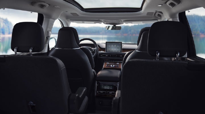 The interior of a 2024 Lincoln Aviator® SUV from behind the second row | Cavalier Lincoln in Chesapeake VA
