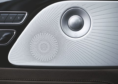 Two speakers of the available audio system are shown in a 2024 Lincoln Aviator® SUV | Cavalier Lincoln in Chesapeake VA